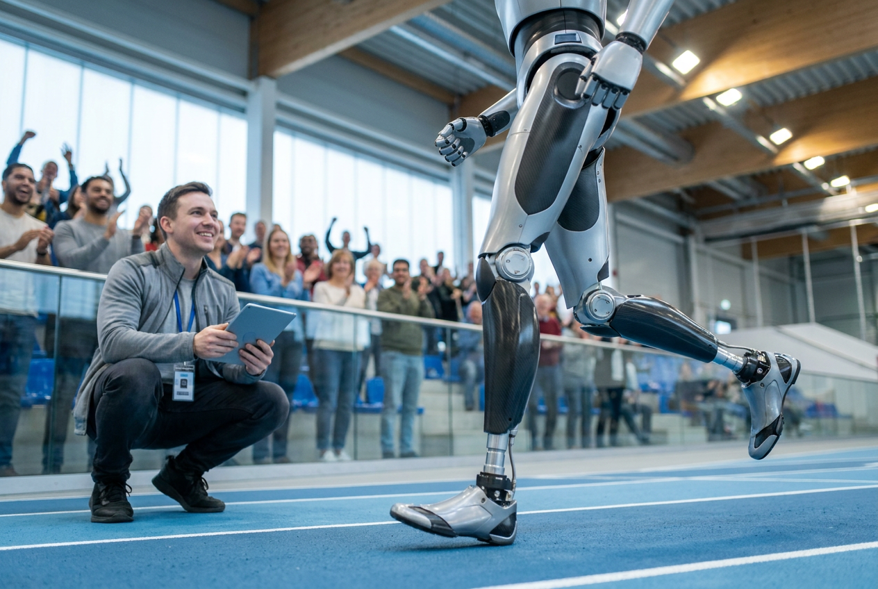 Humanoid robot i löpsteg