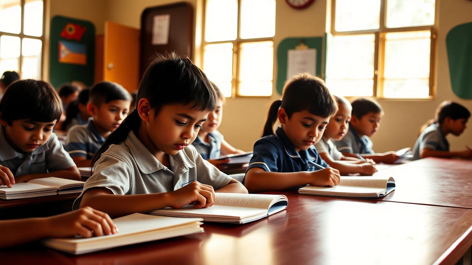 Ett fyllt klassrum i en av Ankarstiftelsens skolor i Colombia