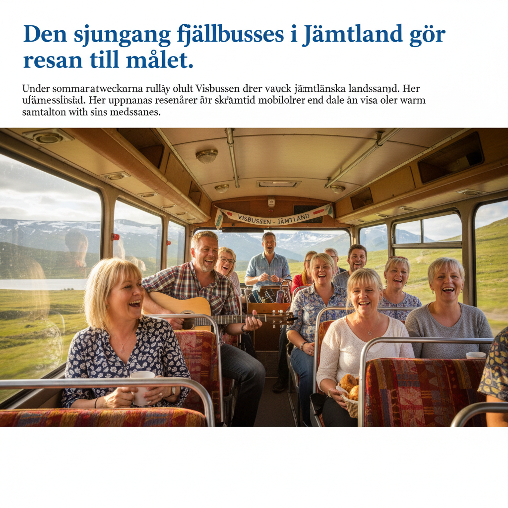 Den sjungande fjällbussen i Jämtland gör resan till målet