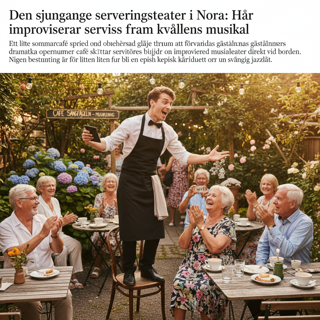 Den sjungande serveringsteatern i Nora: Här improviserar servisen fram kvällens musikal
