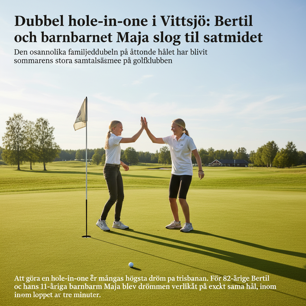 Dubbel hole-in-one i Vittsjö: Bertil och barnbarnet Maja slog till samtidigt