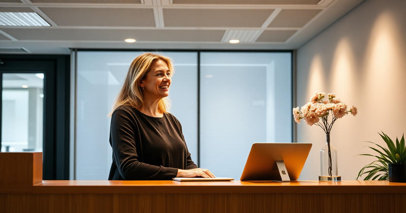 Eva i receptionen byttes ut och ersattes av AI-Lina