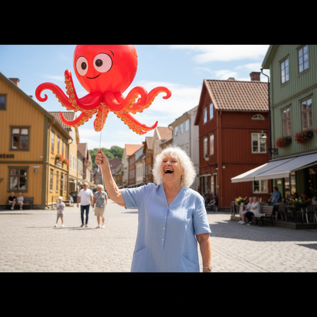 Glada kalabaliken i Gränna: När herrelösa ballonger fyllde torget med färgkaos