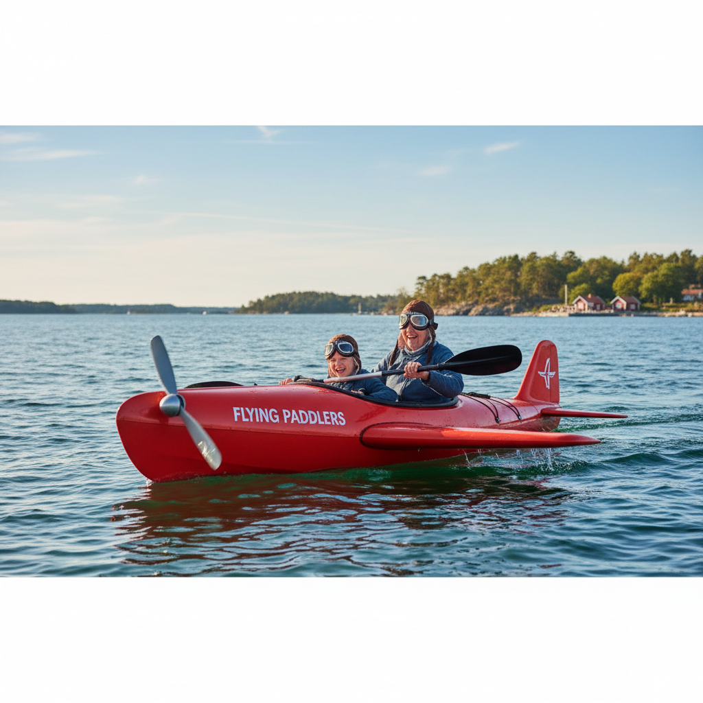 Glada paddelfesten i Lysekil: Gunilla, 74, och barnbarnet Toby vann i hemmabyggt propellerplan