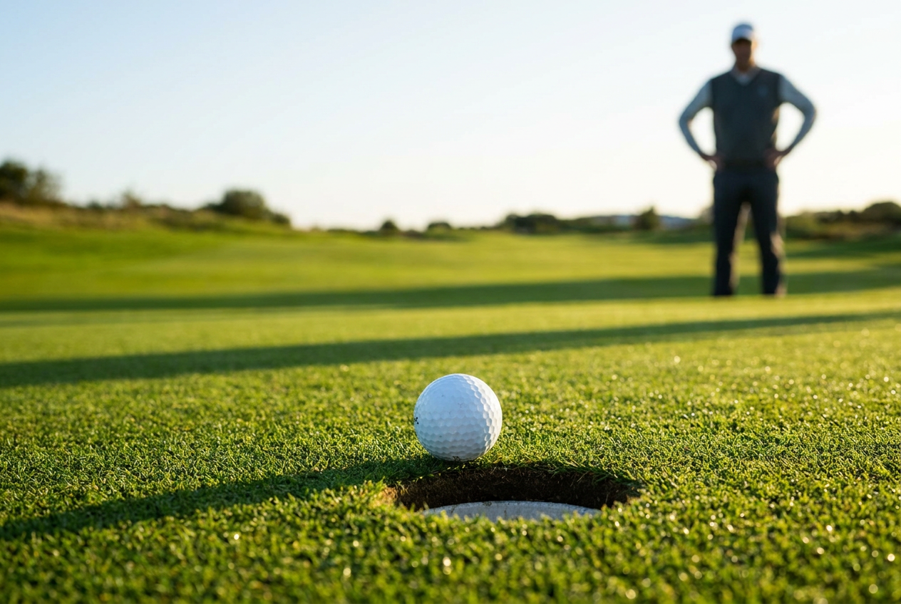 Golfboll på greenkanten