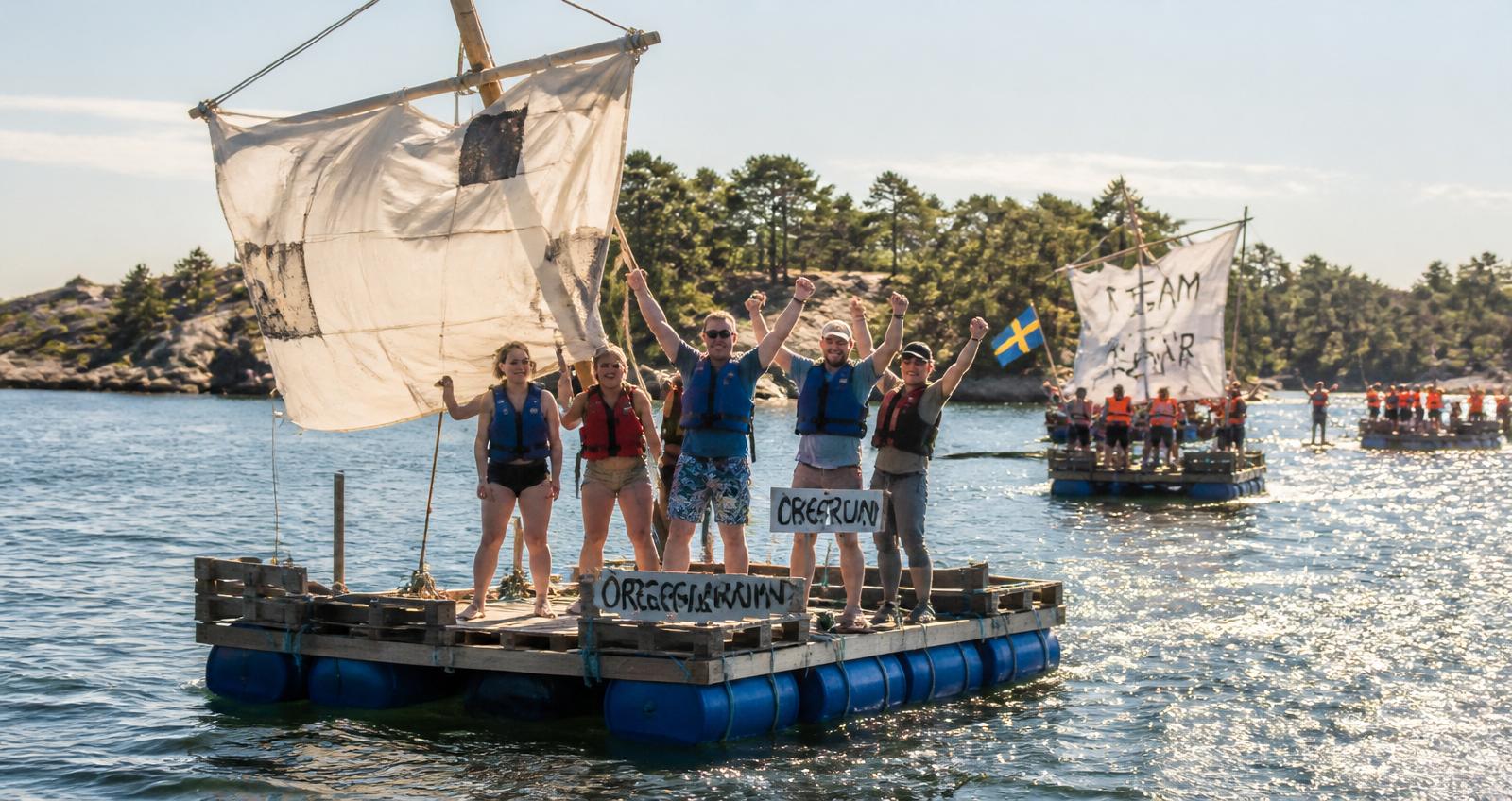 Hemmagjorda flotten vann skärgårdsracet i Öregrund – med segel av gamla lakan