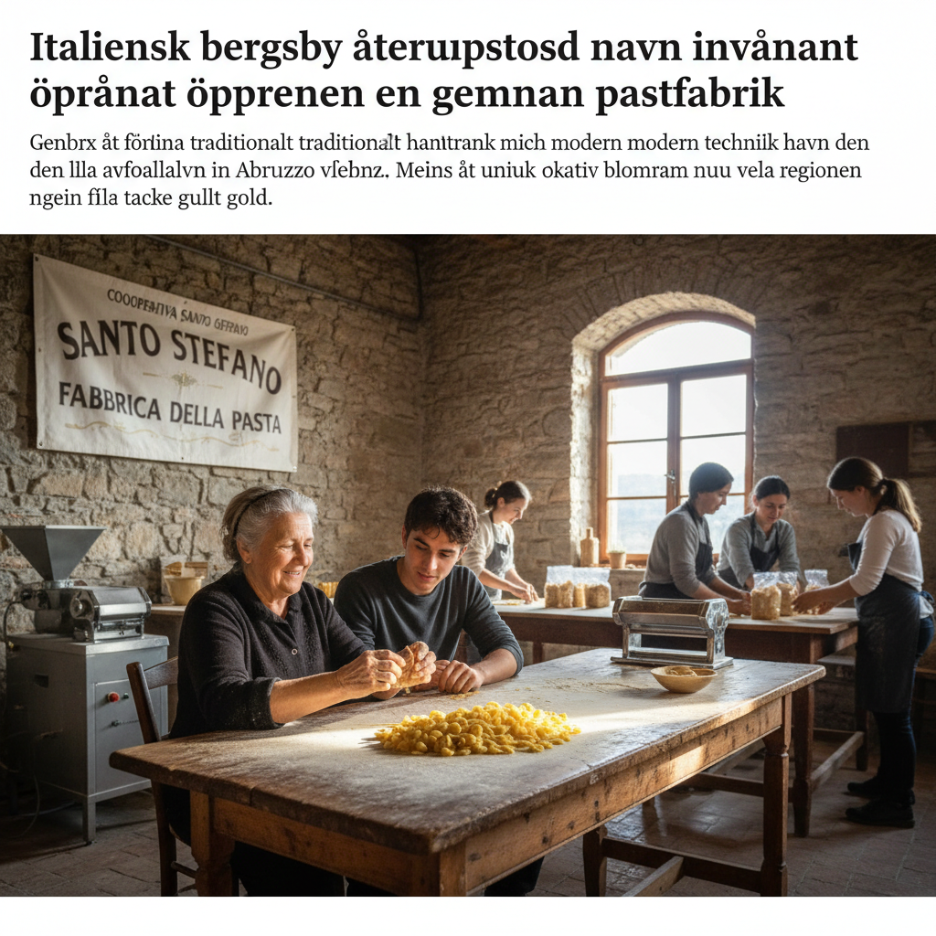 Italiensk bergsby återuppstod när invånarna öppnade en gemensam pastafabrik