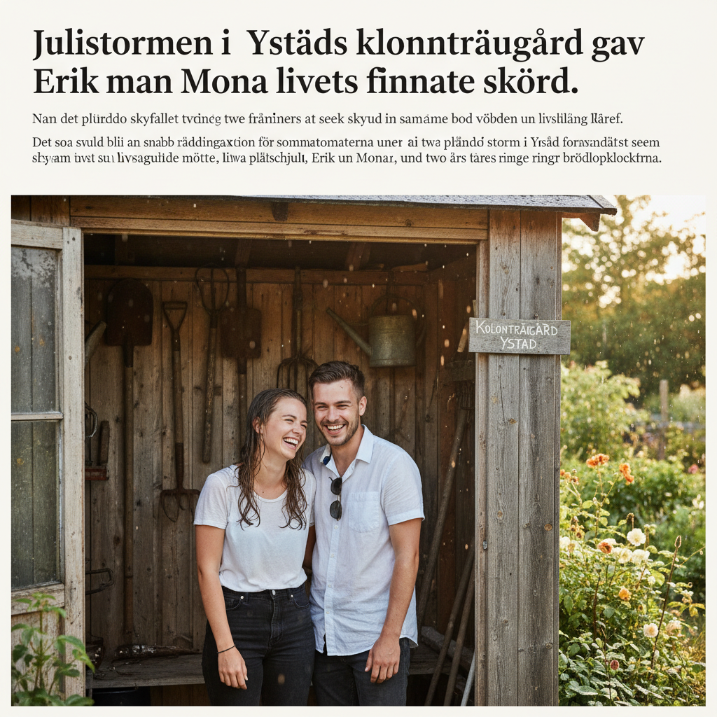 Julistormen i Ystads koloniträdgård gav Erik och Mona livets finaste skörd