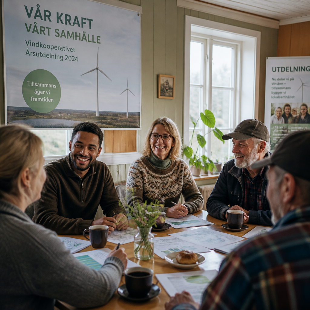 Bybor på årsmöte diskuterar vindkooperativets utdelning
