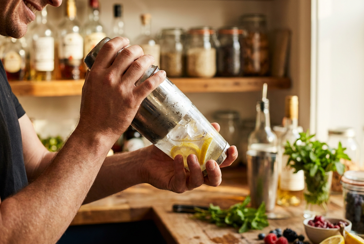 Cocktailshaker i barmiljö