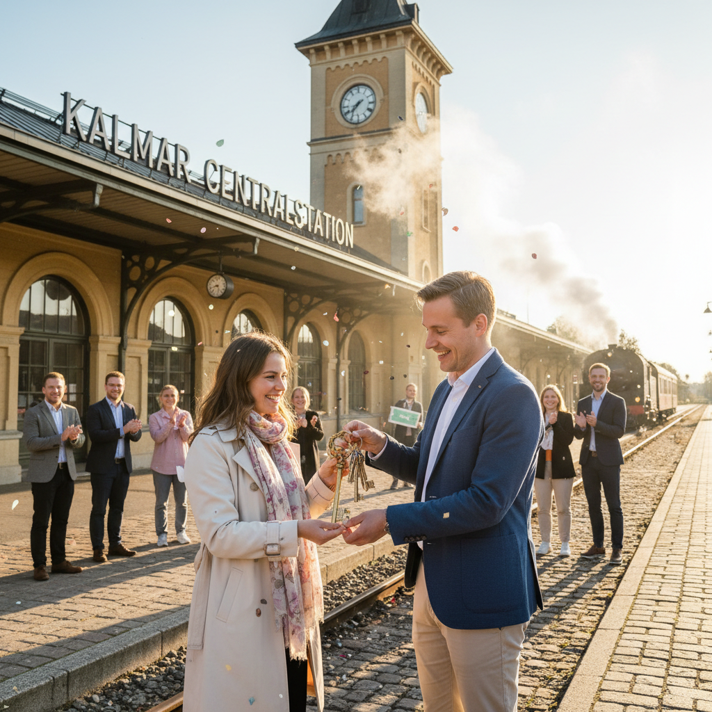 Nyckelbytet på Kalmar station blev startskottet för Sofias och Jonas livslånga kärlek