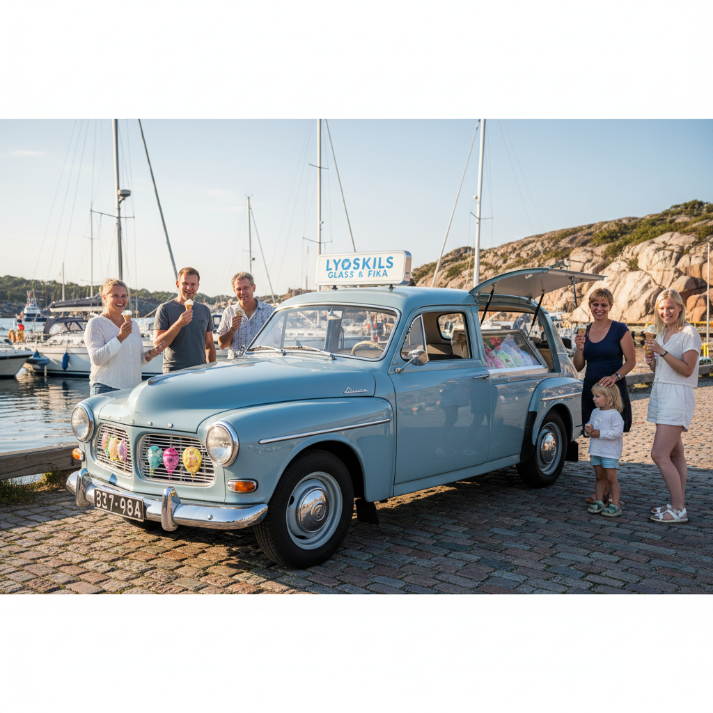 Olofs eldrivna kultbil sprider Mozart och svalkande glassglädje längs västkusten
