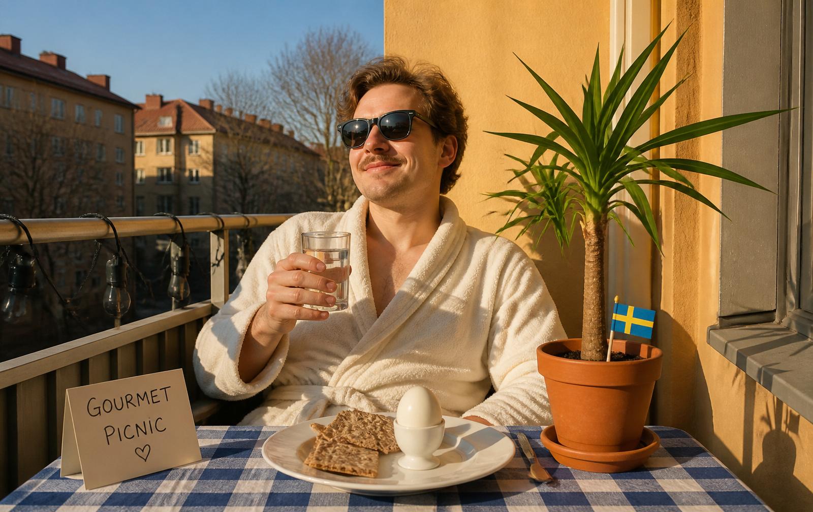 Balkongen är den nya rivieran. Solstol valfri, morgonrock obligatorisk.