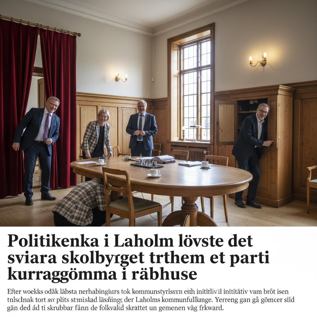 Politikerna i Laholm löste det svåra skolbygget genom ett parti kurragömma i rådhuset