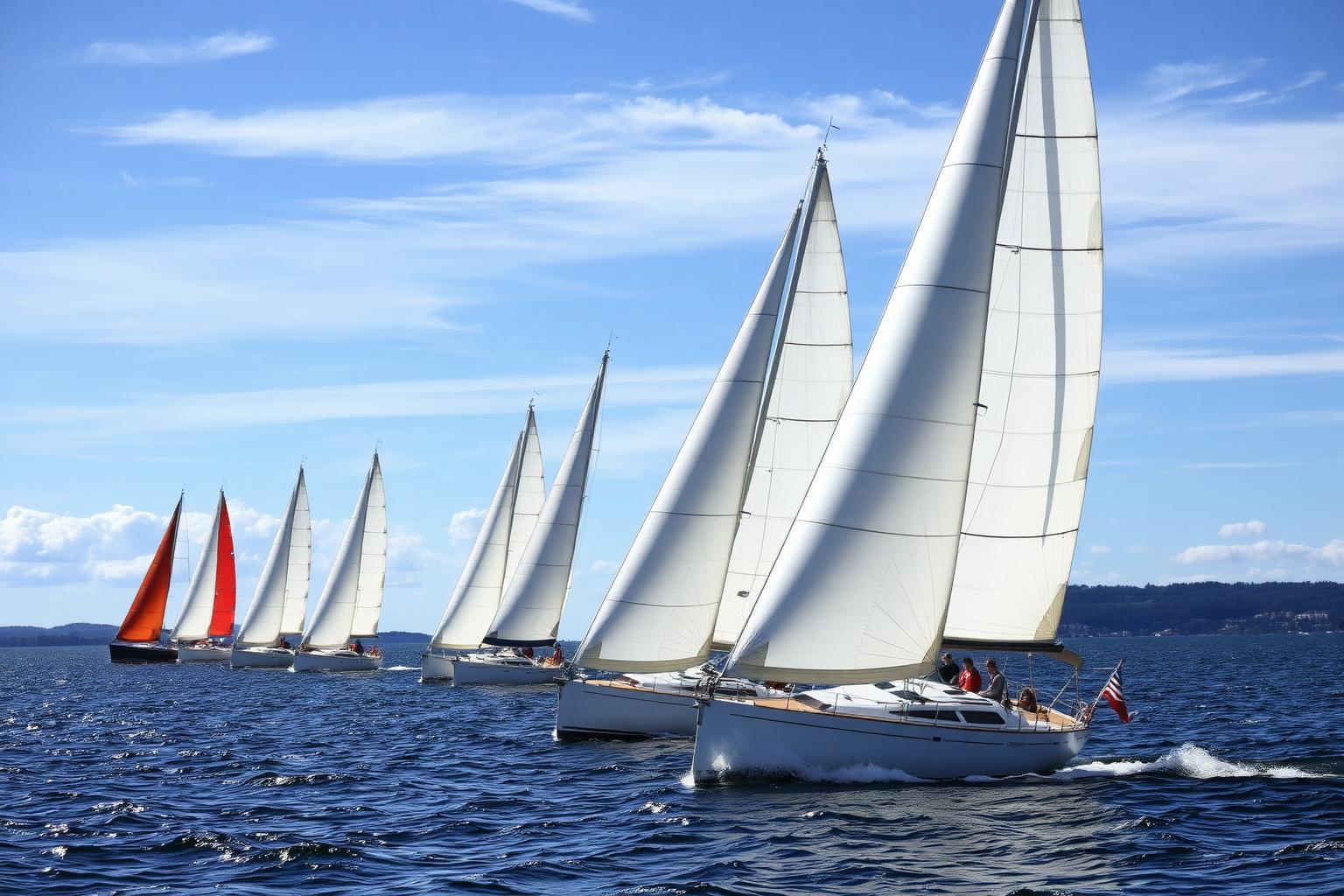 Segelbåtar i regatta utanför Tjörn