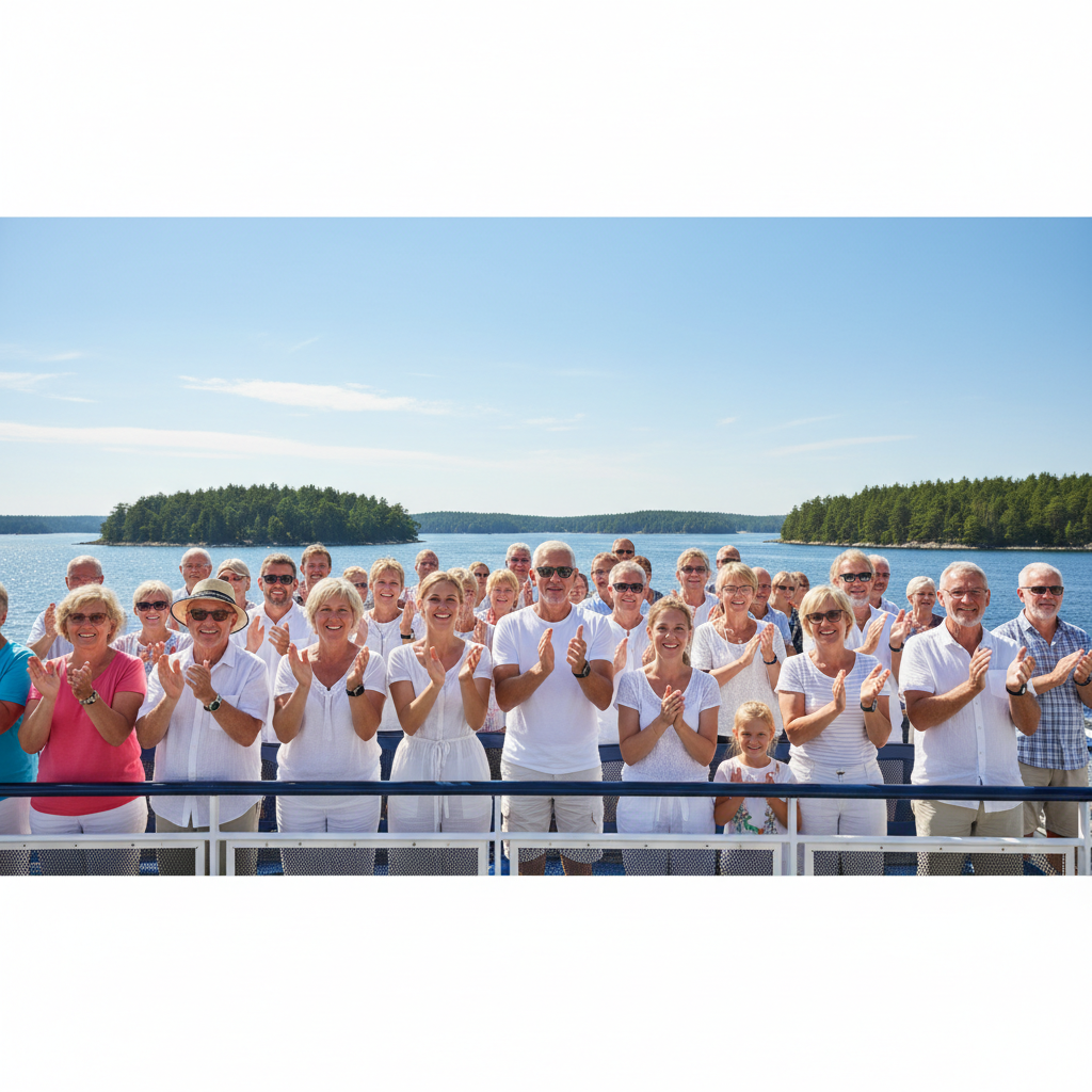 Skärgårdsfärjan i Vaxholm har fått en sjungande kapten: Janne bjuder passagerarna på opera