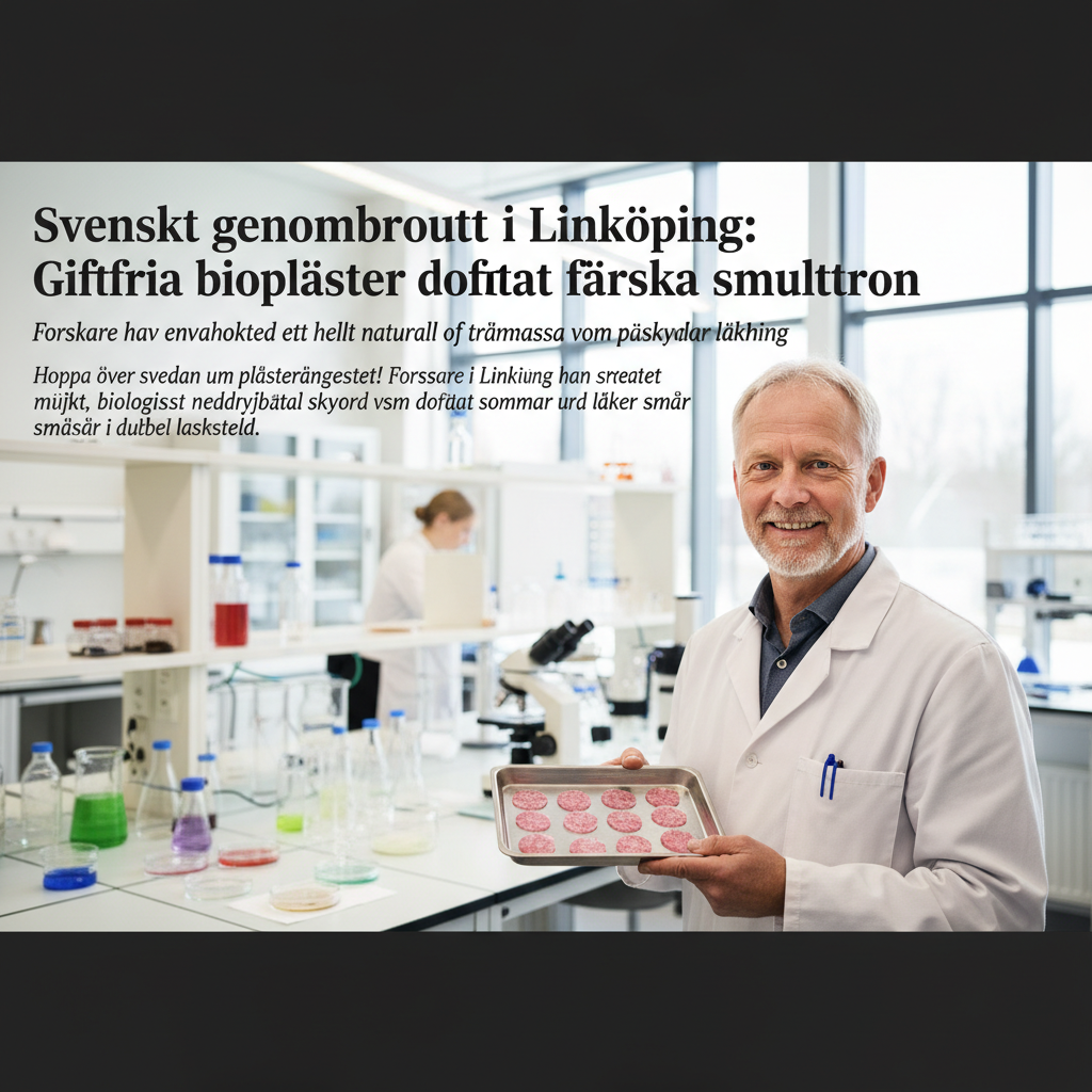 Svenskt genombrott i Linköping: Giftfria bioplåster doftar färska smultron