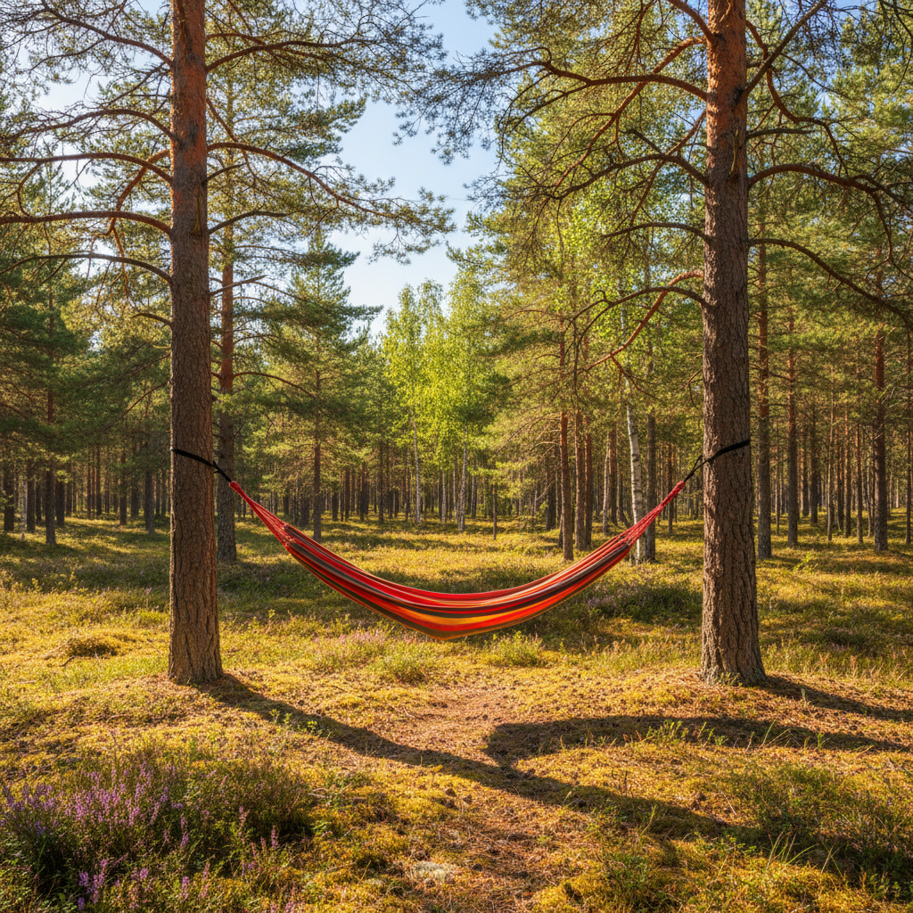 Talltopparnas tysta lugn: Skogsbad i hängmatta har blivit sommarens stora trend i Värmland