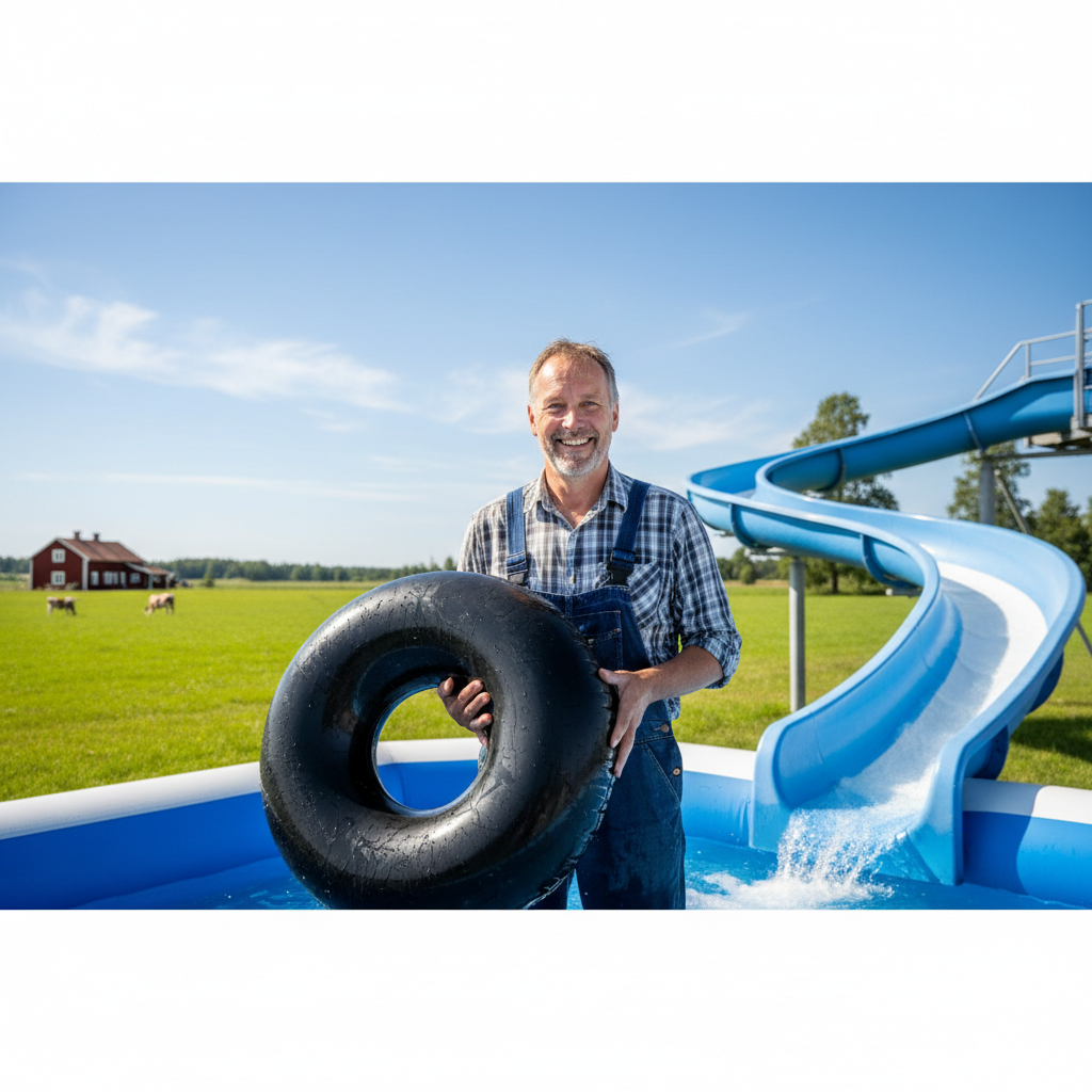 Tommys glada misstag på kullen: Hela Övertorneå åker rutschbana på ensilageplast