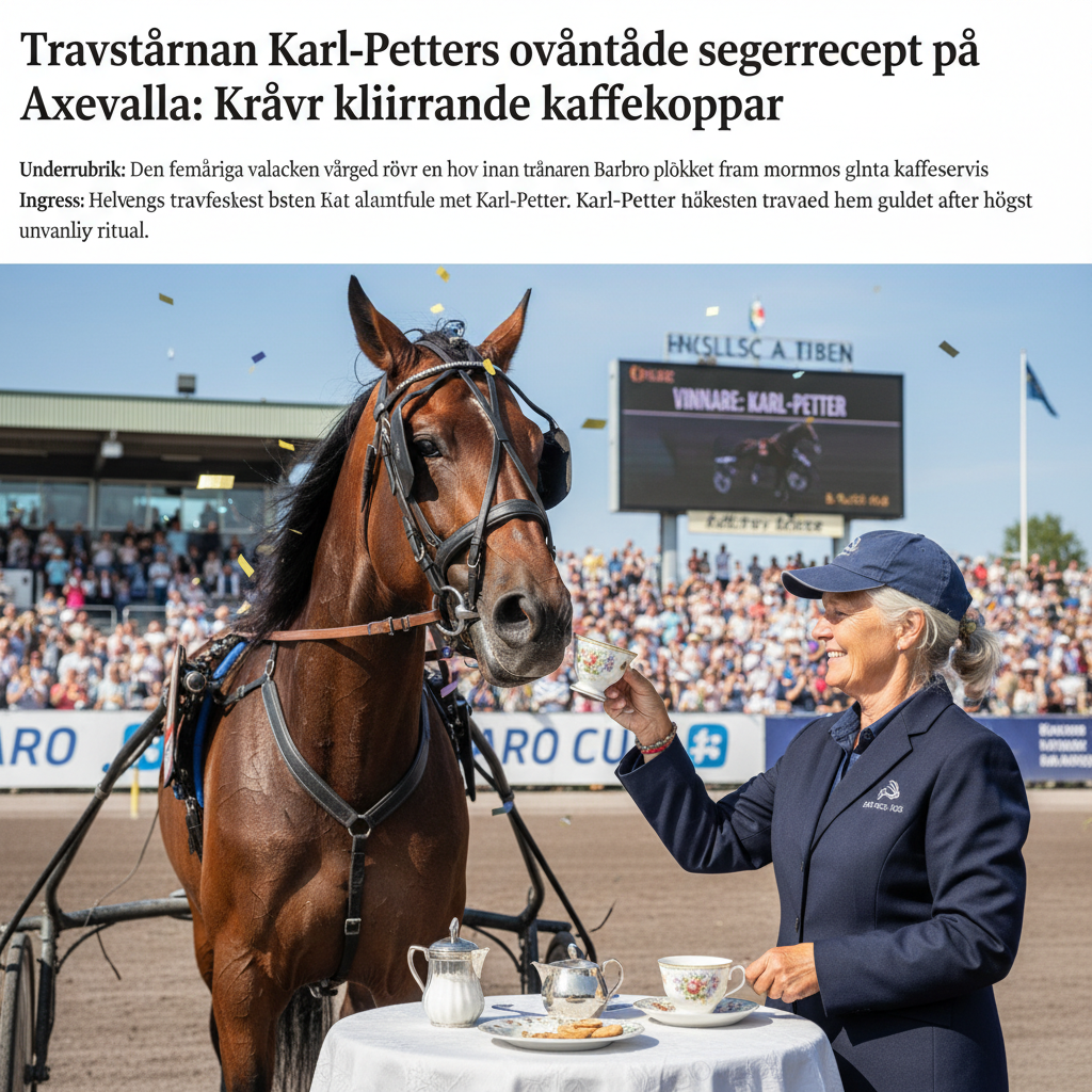 Travstjärnan Karl-Petters oväntade segerrecept på Axevalla: Kräver klirrande kaffekoppar