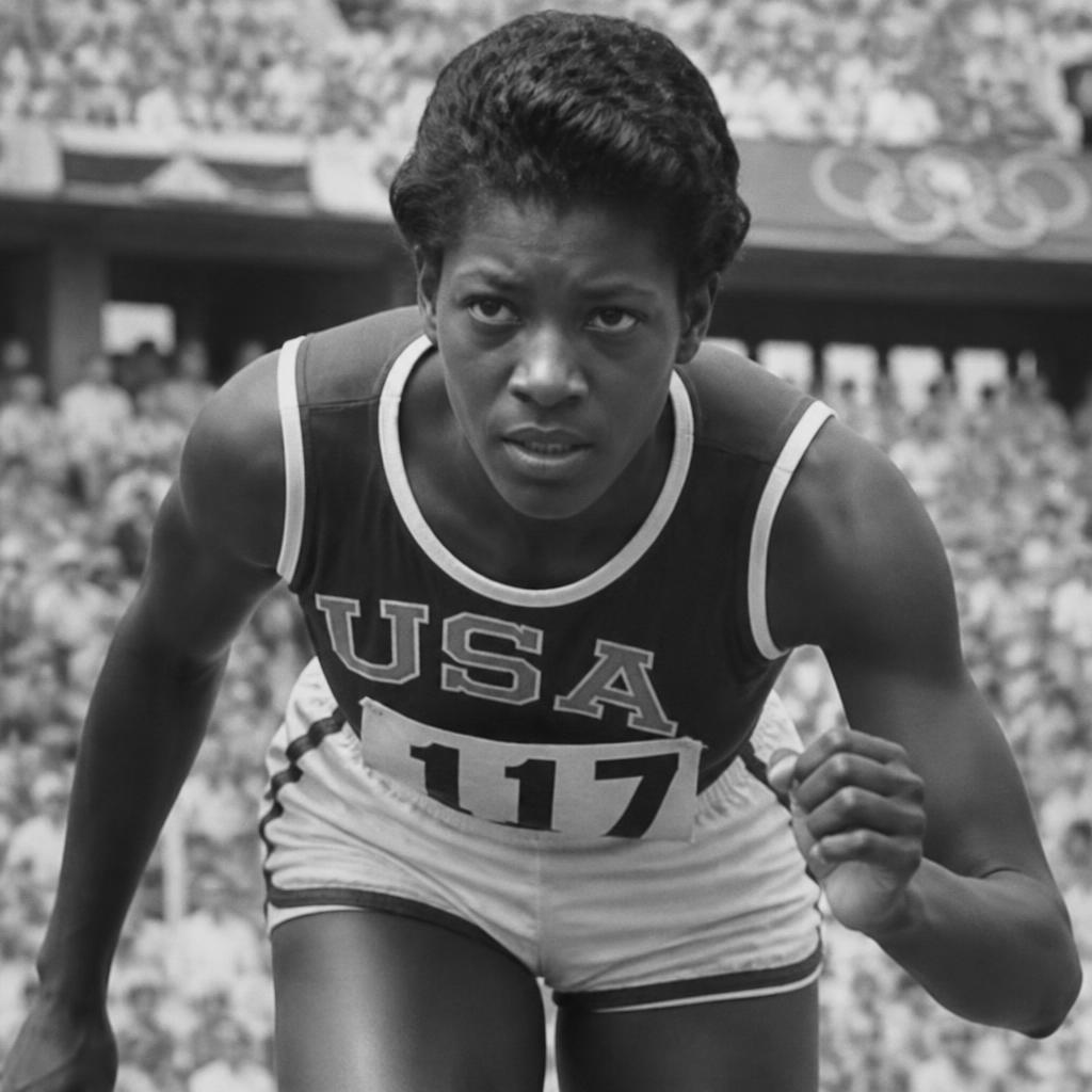 Wilma Rudolph korsar mållinjen i Rom 1960